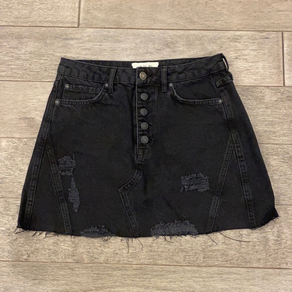 Black jean skirt